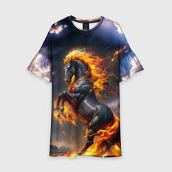 Платье клеш для девочки Огнегривый скакун, цвет: 3D-принт