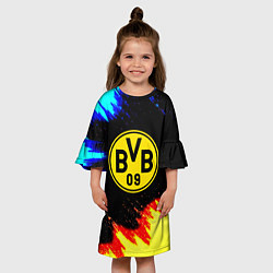 Платье клеш для девочки Borussia огненные и холодные краски, цвет: 3D-принт — фото 2