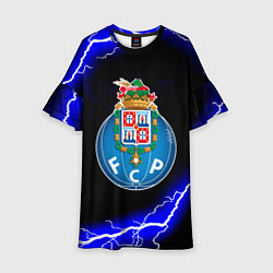 Платье клеш для девочки Porto молнии шторм, цвет: 3D-принт