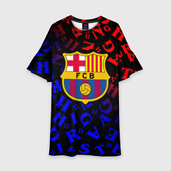 Платье клеш для девочки Barcelona градиент символы, цвет: 3D-принт