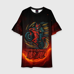 Платье клеш для девочки Speed demon moto, цвет: 3D-принт