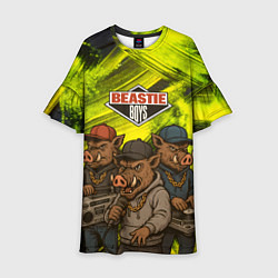 Платье клеш для девочки Beastie boys в образе кабанов, цвет: 3D-принт