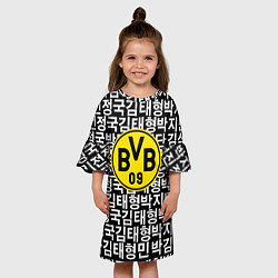 Платье клеш для девочки Borussia японские символы паттерн, цвет: 3D-принт — фото 2