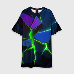 Платье клеш для девочки Neon tile, цвет: 3D-принт