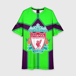Платье клеш для девочки Liverpool геометрия текстура спорт, цвет: 3D-принт