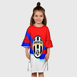 Платье клеш для девочки Ювентус спортивная геометрия, цвет: 3D-принт — фото 2