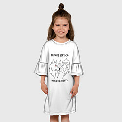 Платье клеш для девочки Волков бояться в лес не ходить минимализм, цвет: 3D-принт — фото 2