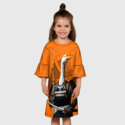 Платье клеш для девочки Путь настоящего гуся - гусидо, цвет: 3D-принт — фото 2