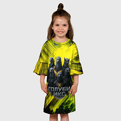 Платье клеш для девочки Голуби Икс супергерои, цвет: 3D-принт — фото 2