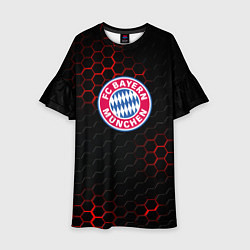 Платье клеш для девочки Бавария Мюнхен текстура соты, цвет: 3D-принт