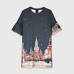 Платье клеш для девочки Праздничная ночь в Москве, цвет: 3D-принт