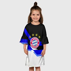 Платье клеш для девочки Бавария Мюнхен полосы спорт, цвет: 3D-принт — фото 2