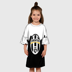 Платье клеш для девочки Juventus капли красок, цвет: 3D-принт — фото 2