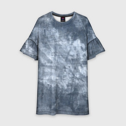 Платье клеш для девочки Абстракция - gray-blue, цвет: 3D-принт