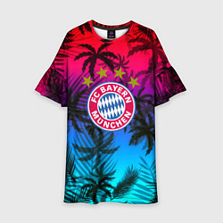 Платье клеш для девочки Бавария Мюнхен неон тропики, цвет: 3D-принт