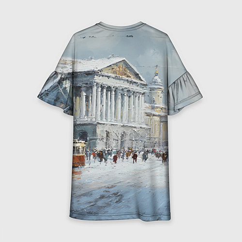 Детское платье Зимний Питер красками / 3D-принт – фото 2