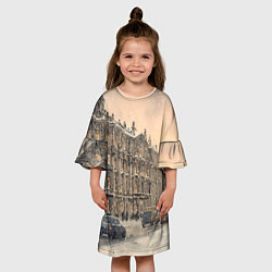 Платье клеш для девочки Зима в Санкт-Петербурге, цвет: 3D-принт — фото 2