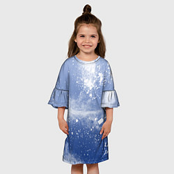 Платье клеш для девочки Снежки попали в тебя, цвет: 3D-принт — фото 2