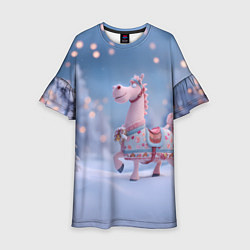 Детское платье Новогодняя милая лошадка