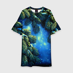 Детское платье Новогодние ветки елки