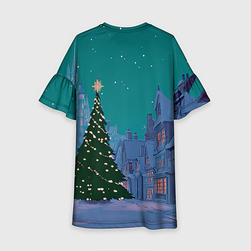 Детское платье Зеленая новогодняя елка во вдоре / 3D-принт – фото 2