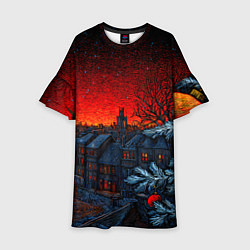 Детское платье Новый год в ночном городе