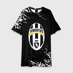 Платье клеш для девочки Ювентус черепа краски, цвет: 3D-принт