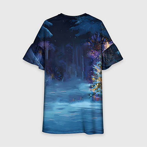 Детское платье Сияющая новогодняя лошадка / 3D-принт – фото 2