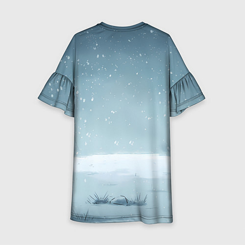 Детское платье Лошадь сидит на снегу / 3D-принт – фото 2