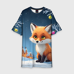 Детское платье Лисичка новогодней ночью