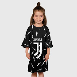 Платье клеш для девочки Ювентус армейский стиль, цвет: 3D-принт — фото 2