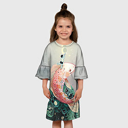 Платье клеш для девочки Рыба, цвет: 3D-принт — фото 2