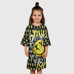 Платье клеш для девочки Blink-182: Smile, цвет: 3D-принт — фото 2