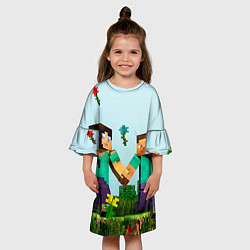 Платье клеш для девочки Minecraft Stories, цвет: 3D-принт — фото 2