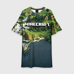 Платье клеш для девочки Minecraft Location, цвет: 3D-принт