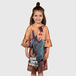Платье клеш для девочки GTA 5: Gangsta, цвет: 3D-принт — фото 2