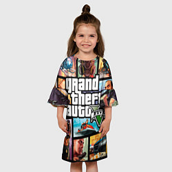 Платье клеш для девочки GTA 5: City Stories, цвет: 3D-принт — фото 2