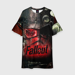 Платье клеш для девочки Fallout Red, цвет: 3D-принт