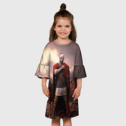 Платье клеш для девочки Князь Святослав Игоревич, цвет: 3D-принт — фото 2