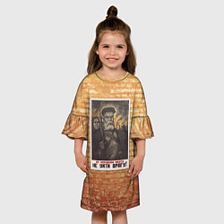 Платье клеш для девочки Плакат СССР 13, цвет: 3D-принт — фото 2