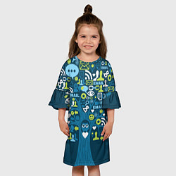 Платье клеш для девочки Socialmedia, цвет: 3D-принт — фото 2