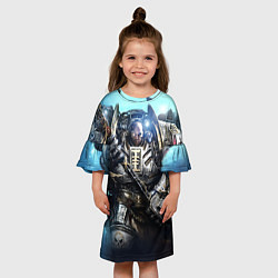 Платье клеш для девочки Серый рыцарь, цвет: 3D-принт — фото 2