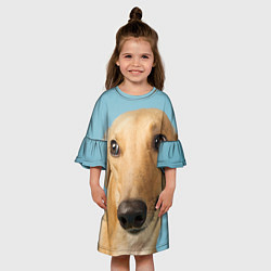 Платье клеш для девочки Милая левретка, цвет: 3D-принт — фото 2