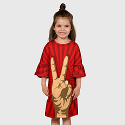 Платье клеш для девочки Всё Peace DATA, цвет: 3D-принт — фото 2