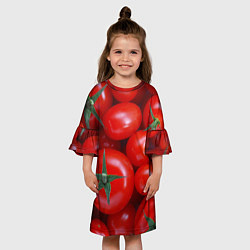 Платье клеш для девочки Томатная, цвет: 3D-принт — фото 2