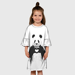 Платье клеш для девочки Panda Love, цвет: 3D-принт — фото 2