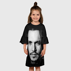 Платье клеш для девочки Джонни Депп, цвет: 3D-принт — фото 2