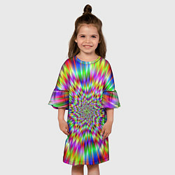 Платье клеш для девочки Спектральная иллюзия, цвет: 3D-принт — фото 2