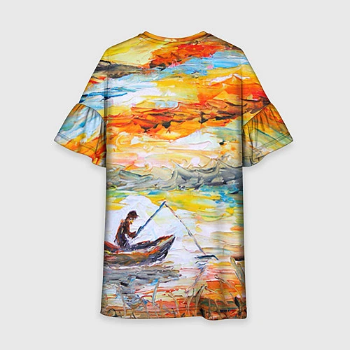 Детское платье Рыбак на лодке / 3D-принт – фото 2