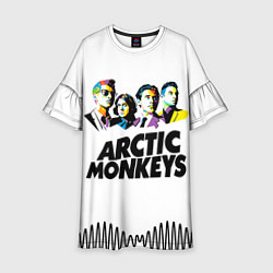 Платье клеш для девочки Arctic Monkeys: Music Wave, цвет: 3D-принт